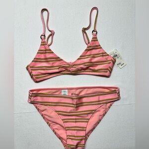 Aerie Beach Shine Rib Voop Bikini Top And Bottom Size XS NWT